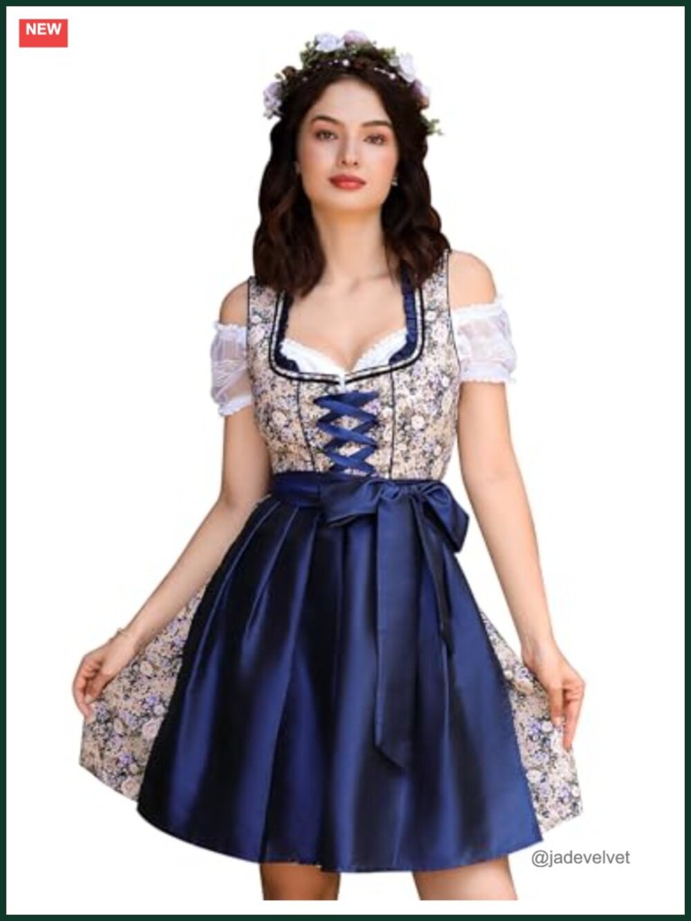 Women German Dirndl Dress Traditional Bavarian Beer Garden Oktoberfest Costume
